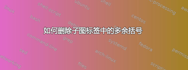 如何删除子图标签中的多余括号