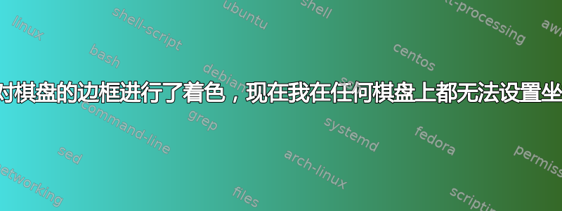 我对棋盘的边框进行了着色，现在我在任何棋盘上都无法设置坐标