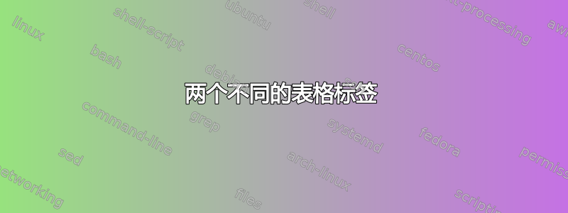 两个不同的表格标签