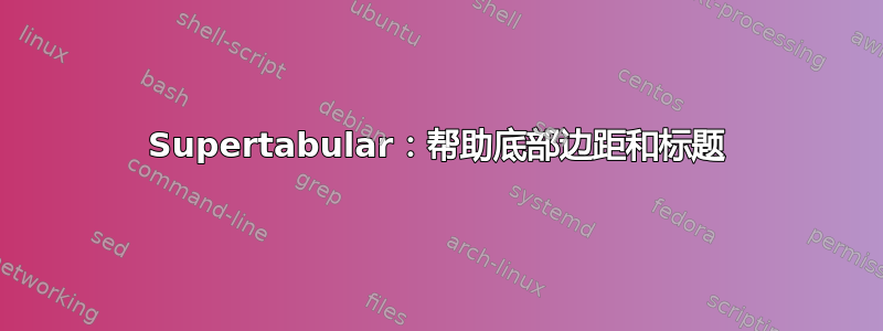 Supertabular：帮助底部边距和标题