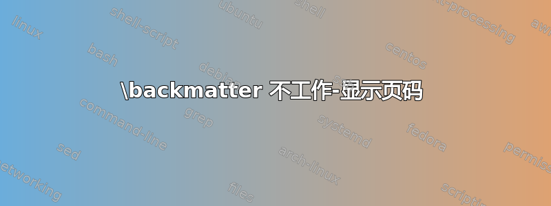 \backmatter 不工作-显示页码