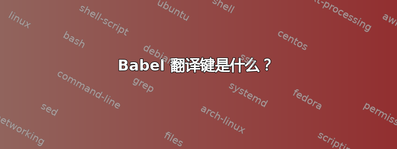 Babel 翻译键是什么？