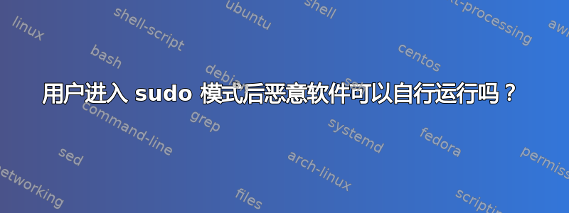 用户进入 sudo 模式后恶意软件可以自行运行吗？