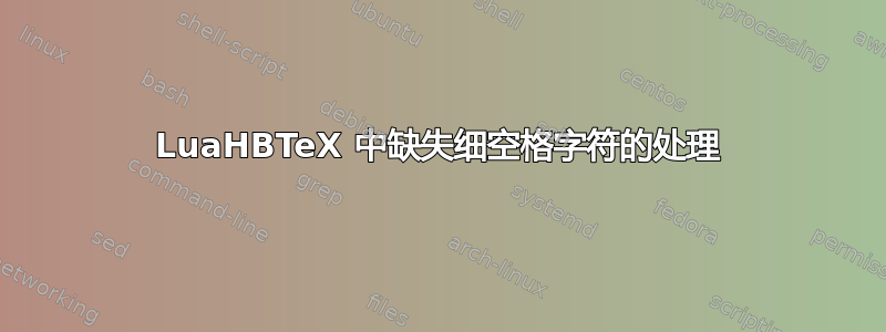 LuaHBTeX 中缺失细空格字符的处理