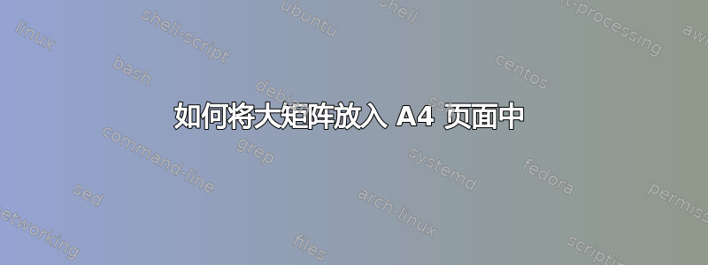 如何将大矩阵放入 A4 页面中