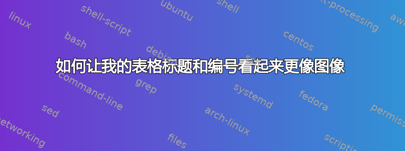 如何让我的表格标题和编号看起来更像图像