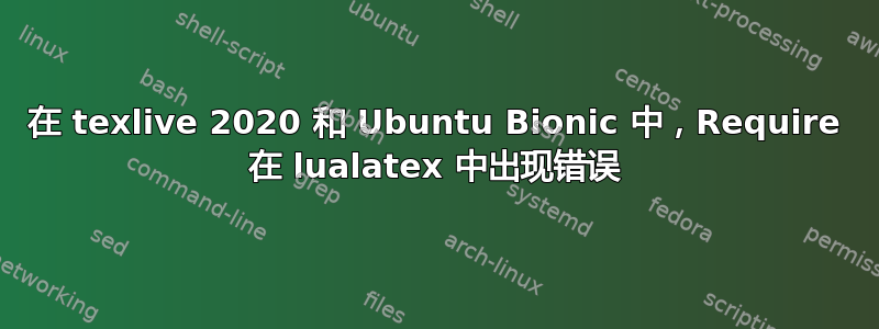 在 texlive 2020 和 Ubuntu Bionic 中，Require 在 lualatex 中出现错误