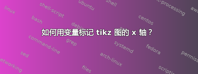 如何用变量标记 tikz 图的 x 轴？