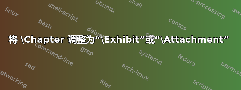 将 \Chapter 调整为“\Exhibit”或“\Attachment”