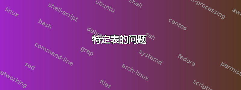 特定表的问题