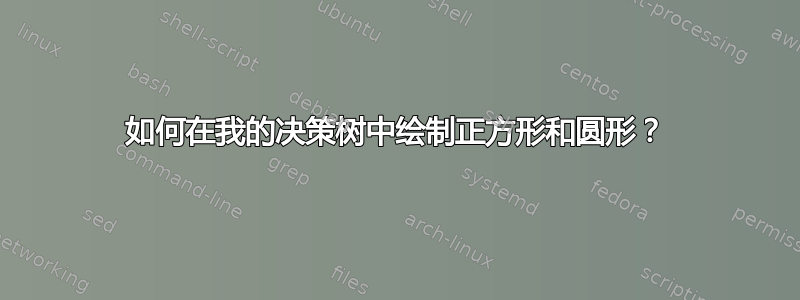 如何在我的决策树中绘制正方形和圆形？