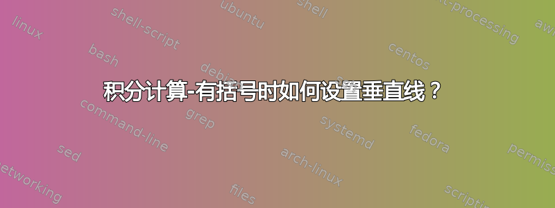 积分计算-有括号时如何设置垂直线？