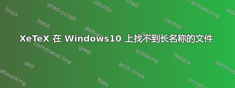 XeTeX 在 Windows10 上找不到长名称的文件