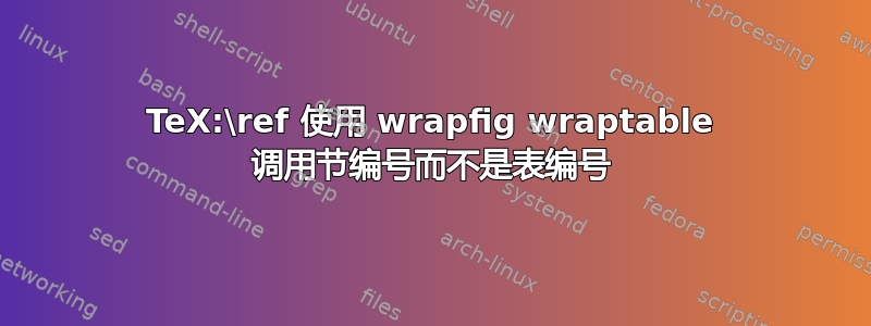 TeX:\ref 使用 wrapfig wraptable 调用节编号而不是表编号