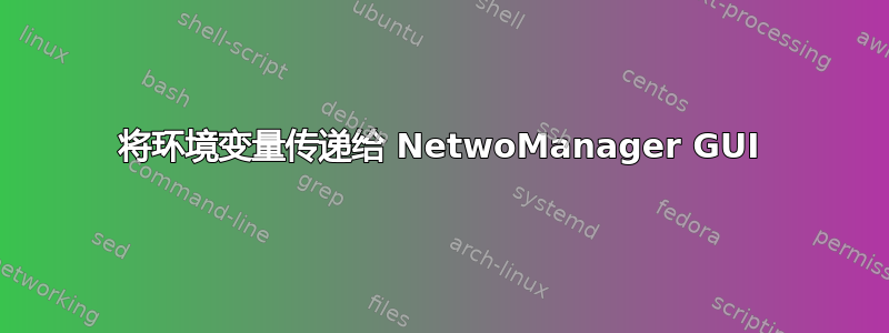 将环境变量传递给 NetwoManager GUI