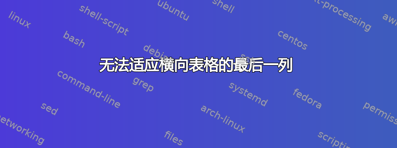 无法适应横向表格的最后一列