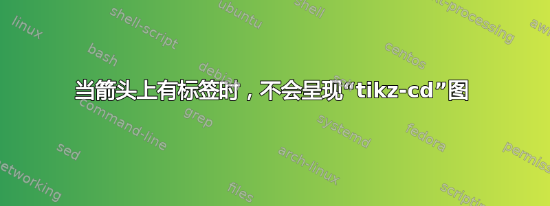 当箭头上有标签时，不会呈现“tikz-cd”图