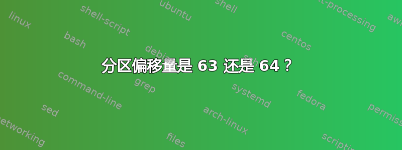 分区偏移量是 63 还是 64？