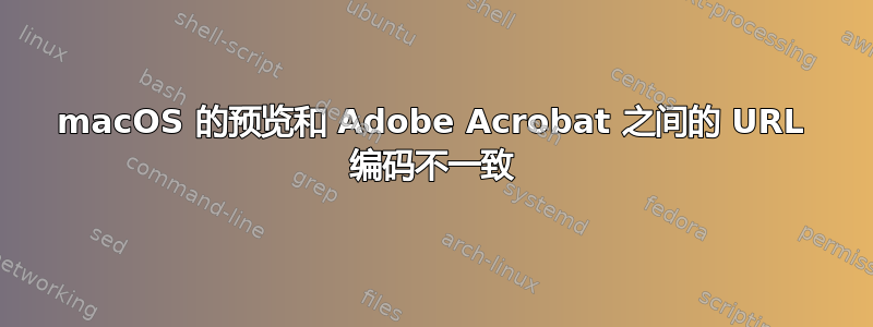 macOS 的预览和 Adob​​e Acrobat 之间的 URL 编码不一致