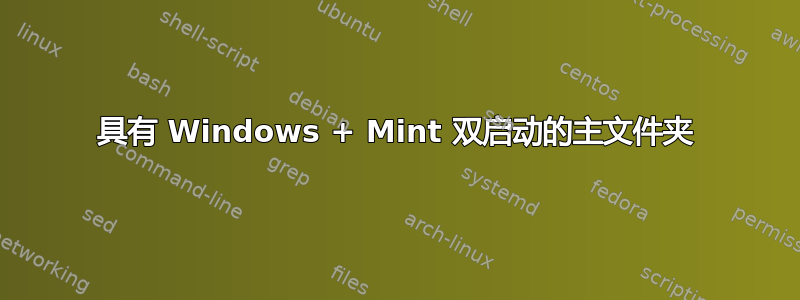 具有 Windows + Mint 双启动的主文件夹