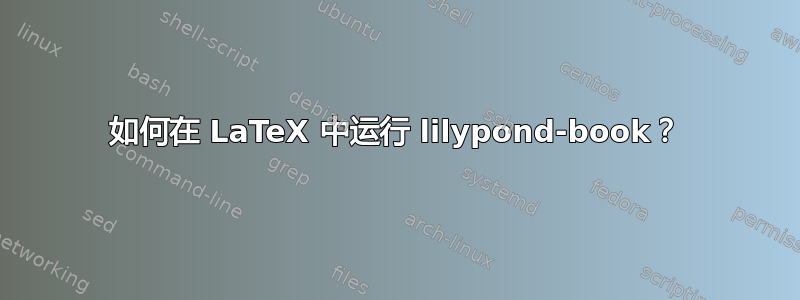 如何在 LaTeX 中运行 lilypond-book？