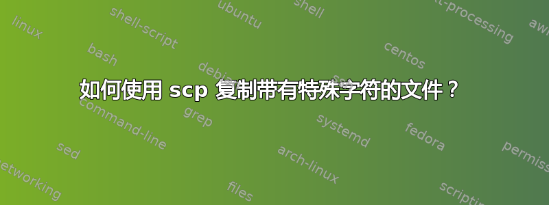 如何使用 scp 复制带有特殊字符的文件？