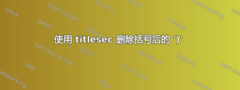 使用 titlesec 删除括号后的 ')'