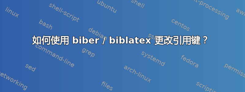 如何使用 biber / biblatex 更改引用键？