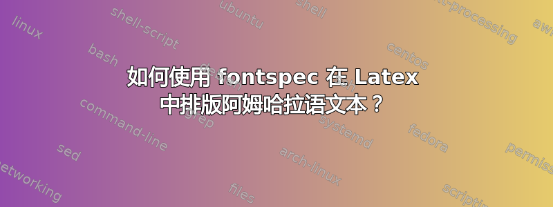 如何使用 fontspec 在 Latex 中排版阿姆哈拉语文本？