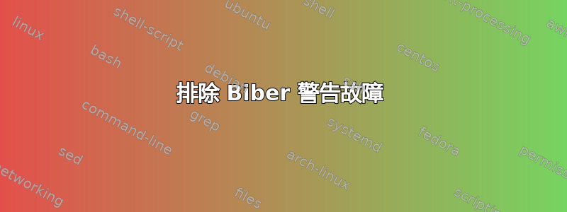 排除 Biber 警告故障