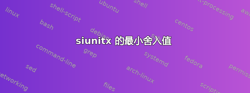 siunitx 的最小舍入值