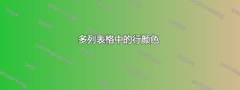 多列表格中的行颜色