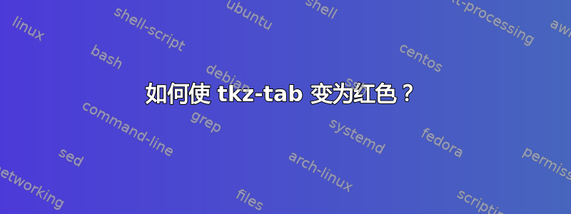 如何使 tkz-tab 变为红色？