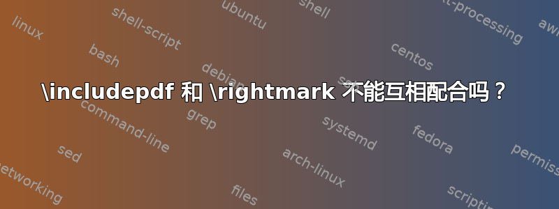 \includepdf 和 \rightmark 不能互相配合吗？