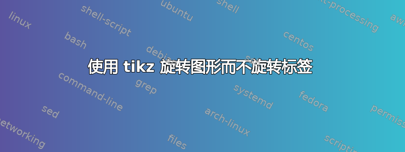 使用 tikz 旋转图形而不旋转标签