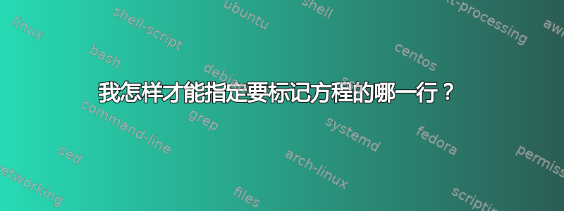 我怎样才能指定要标记方程的哪一行？