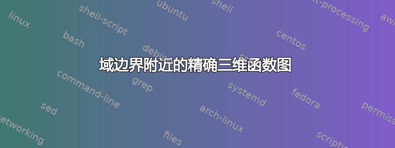 域边界附近的精确三维函数图