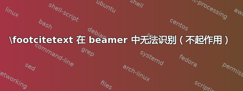 \footcitetext 在 beamer 中无法识别（不起作用）