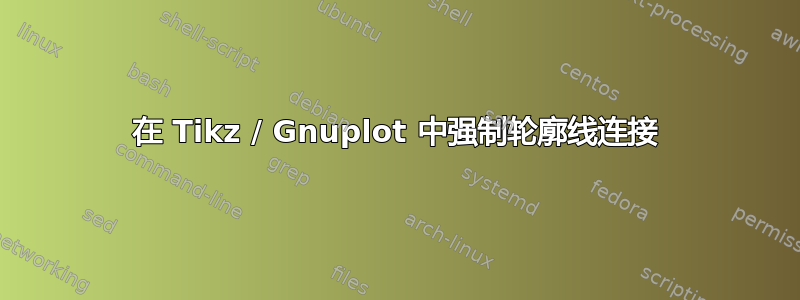 在 Tikz / Gnuplot 中强制轮廓线连接