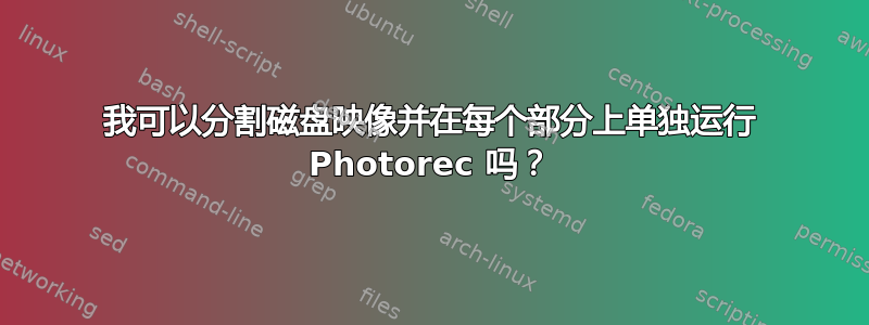 我可以分割磁盘映像并在每个部分上单独运行 Photorec 吗？