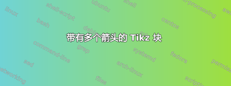 带有多个箭头的 Tikz 块