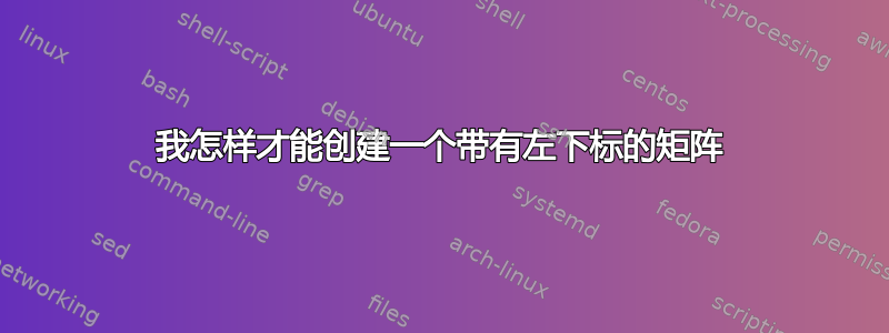 我怎样才能创建一个带有左下标的矩阵