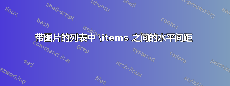 带图片的列表中 \items 之间的水平间距