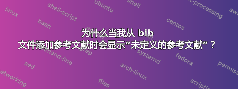 为什么当我从 bib 文件添加参考文献时会显示“未定义的参考文献”？