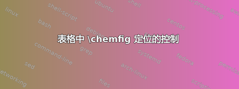 表格中 \chemfig 定位的控制