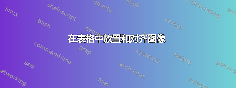 在表格中放置和对齐图像