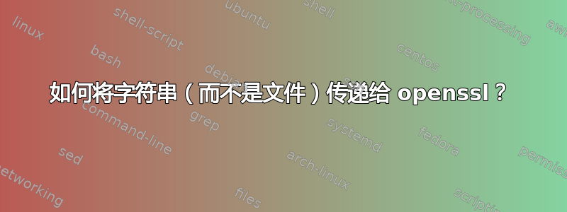 如何将字符串（而不是文件）传递给 openssl？