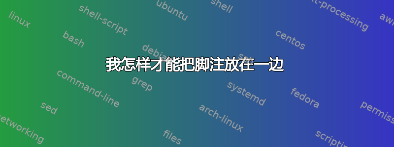 我怎样才能把脚注放在一边