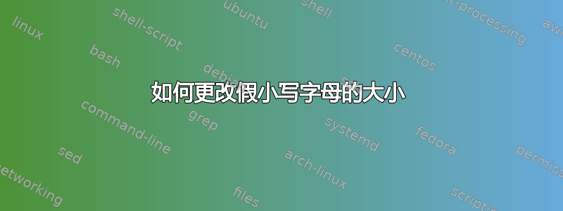 如何更改假小写字母的大小