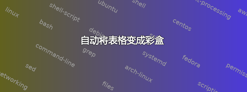 自动将表格变成彩盒